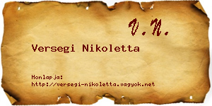 Versegi Nikoletta névjegykártya