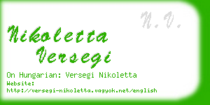 nikoletta versegi business card